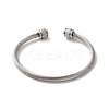 304 Stainless Steel Cuff Bangles BJEW-P310-01P-3