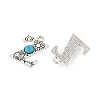 Synthetic Turquoise & Alloy Pendants PALLOY-H146-01AS-Z-2