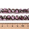 Handmade Lampwork Inner Flower Rondelle Beads Strands LAMP-T022-24B-4