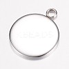 Tarnish Resistant 304 Stainless Steel Pendant Cabochon Settings X-STAS-G071-45P-3