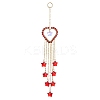 Natural Gemstone Heart Pendant Decorations HJEW-JM01139-4