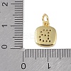 Rack Plating Brass Micro Pave CLear Cubic Zirconia Charms KK-E110-14G-B-3