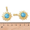 304 Stainless Steel with Synthetic Turquoise Pendants STAS-L309-21E-G-3