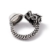 Dragon Head Natural Rainbow Moonstone Cuff Rings RJEW-G273-03AS-08-3