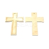 Wooden Hollow Cross Pendants WOOD-WH0026-04-2