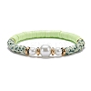 Handmade Polymer Clay Heishi Beads Stretch Bracelet BJEW-JB07453-7
