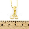 Brass Micro Pave Clear Cubic Zirconia Cloud Rainbow Pendant Necklaces NJEW-C071-02G-5