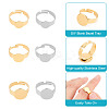 24Pcs 6 Style Adjustable 304 Stainless Steel Finger Rings Components STAS-AR0001-53-4