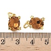 Brass Pave Cubic Zirconia Pendants KK-P325-16G-4