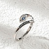 Brass Cubic Zirconia Cuff Rings for Women RJEW-S401-01P-1