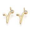 Brass Micro Pave Cubic Zirconia Charms KK-N263-97G-R-1