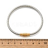 304 Stainless Steel Twisted Rope Shape Bangles for Women BJEW-C091-02B-GP-5