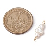 Natural Keshi Pearl Cross Links Connector Charms PALLOY-JF02822-2