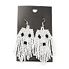 Glass Seed Braided Ghost Chandelier Earrings LS-EJEW-B012-02-2