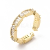 Cubic Zirconia Rectangle Open Cuff Ring KK-A180-41G-01-3