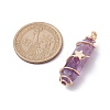 Natural Mixed Gemstone Copper Wire Wrapped Pointed Pendants PALLOY-JF02535-3
