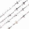 Non-Tarnish 201 Stainless Steel Cross & Oval Link Chains STAS-N092-109-1