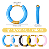 5 Pairs 5 Color 316 Stainless Steel Enamel Ring Hoop Earrings EJEW-DC0001-39A-2