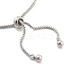 Brass Pave Clear Cubic Zirconia Square Box Chain Slider Bracelets BJEW-B094-10B-P-3