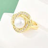 Brass Micro Pave Cubic Zirconia Finger Rings for Women RJEW-D340-02G-09-5