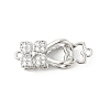 Brass Micro Pave Clear Cubic Zirconia Interlocking Clasps KK-U059-16P-1