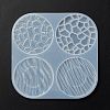 Flat Round with Water Ripple Cup Mat Silicone Molds DIY-L065-03-3