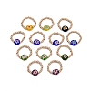Daisy Knit Brass Beaded Ring Set for Best Friend Gift Vacation Vibe HZ5181-1