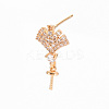 Brass Micro Pave Clear Cubic Zirconia Earring Findings KK-T062-209G-NF-2