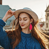 8 Pairs 8 Style Acrylic Hollow Out Rectangle & Tassel Dangle Stud Earrings EJEW-AN0001-93-6
