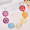 Handmade Rainbow Faux Suede & PP Plastic Woven Web/Net Pendant Decorations HJEW-WH20019-16P-7