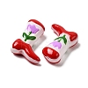 Boot Baking Paint Glass Enamel  Beads LAMP-C020-02L-2