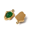 Natural Green Aventurine Irregular Oval Charms STAS-L022-525G-01-2