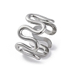 Wave 304 Stainless Steel Finger Rings for Women RJEW-F174-06P-2