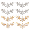 8Pcs 2 Colors Eco-friendly Rack Plating Brass Micro Pave Cubic Zirconia 2-Loop Charms KK-BC0011-46-1