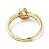Rack Plating Brass Cubic Zirconia Arabic Letters Adjustable Rings for Women RJEW-S407-10G-05-3