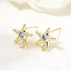 Starfish Brass Micro Pave Cubic Zirconia Stud Earrings EJEW-Z153-02G-1