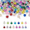 120Pcs 15 Colors Spray Painted Crackle Glass Pendants FIND-KS0001-29-2