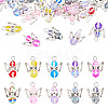 20Pcs Transparent Glass Pendants PALLOY-TAC0163-2