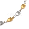 Stainless Steel Square Link Chain Bracelets for Women Men LS-BJEW-M319-01D-GP-2