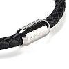 Natural White Moonstone Round Bead Braided Leather Cord Bracelets for Men Women BJEW-A009-11P-05-3