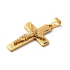 304 Stainless Steel Religion Jesus Cross Pendants STAS-F323-07G-2