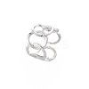 Non-Tarnish 304 Stainless Steel Interlocking Oval Open Cuff Ring RJEW-S405-147P-3