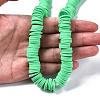 Flat Round Handmade Polymer Clay Beads CLAY-R067-12mm-06-7