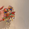 Flower Alloy Glass Seed Beaded Dangle Stud Earrings FS-WGF7797-01-3
