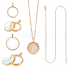 DIY Round Pendant Necklace Making Kits DIY-UN0007-66G-1