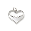 Brass Pave Natural White Shell Heart Charms with Jump Rings KK-S522-08E-P-1