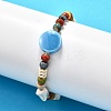 Handmade Porcelain Beads & Synthetic Howlite Beads Stretch Bracelets for Women BJEW-D307-01E-1