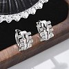 Brass Clear Cubic Zirconia Hoop Earrings EJEW-Q014-16P-1