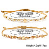 2Pcs Brass & Glass Beads Braided Bead Bracelets for Women IU7406-1-4