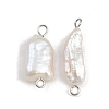Natural Freshwater Pearl Keshi Pearl Nuggets Connector Charms STAS-D378-09P-1